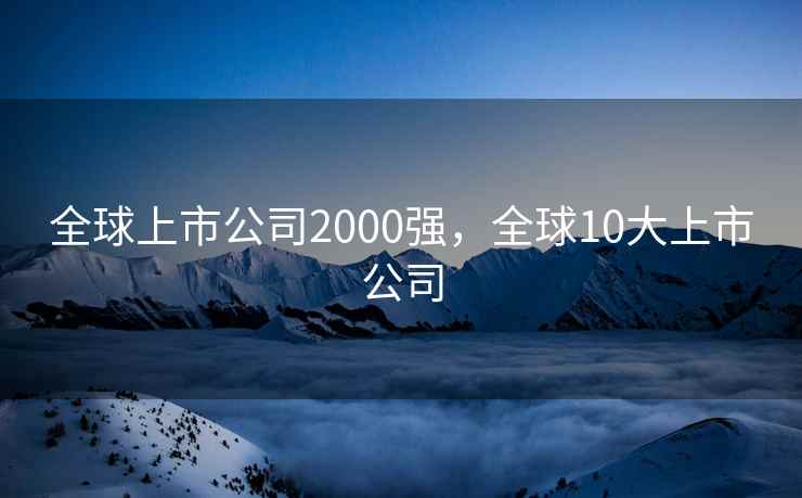全球上市公司2000强，全球10大上市公司