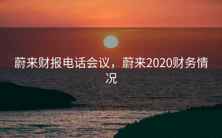 蔚来财报电话会议，蔚来2020财务情况